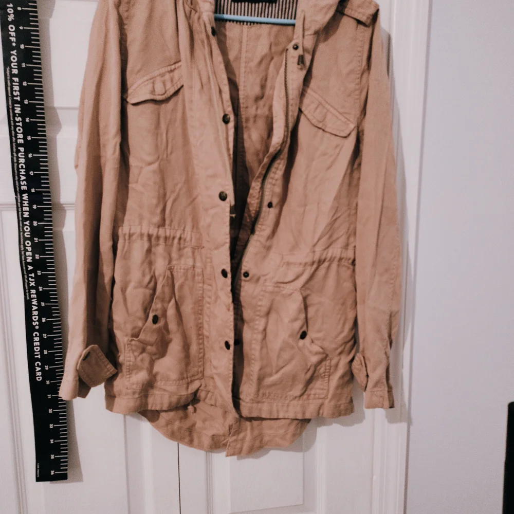 Women's Tan Jacket Or Blush Pink Color Medium Nordstrom 3/4 Length - Picture 12 of 12